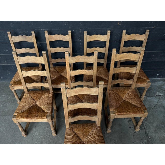 Oak Farmhouse Dining Chairs, 1925, Set of 8 For Sale - Image 11 of 18