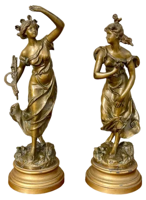 The Lightning and Coup De Vent Statuettes from Lejeune, Set of 2