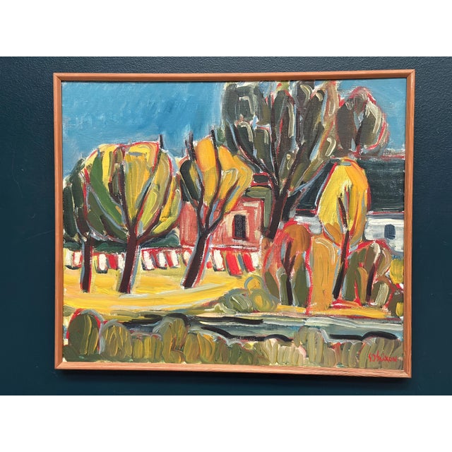 Unknown, Behind the Trees, 1950s, Oil on Canvas, Framed For Sale - Image 17 of 18