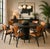 Wood Set of 6 Mid-Century “Thonet” Ebony Wood Arm Chairs in Brown Upholstery For Sale - Image 7 of 8