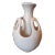 Double Abstract Glazed White Pottery Vase For Sale