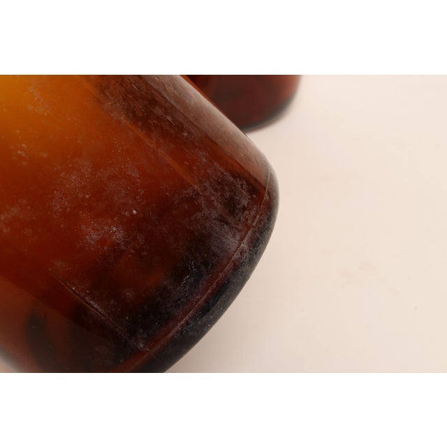 Set of Two Vintage Amber Glass Apothecary Bottles by Owens-Illinois Glass Co. For Sale - Image 16 of 18