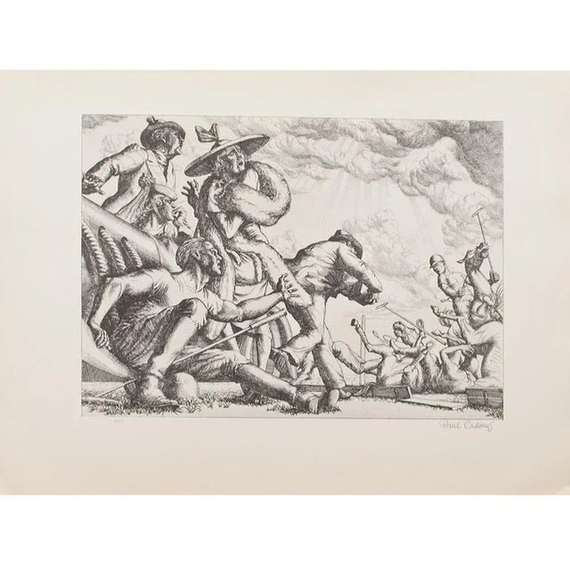 1939 After Paul Cadmus "Polo Spill", First Edition Period Offset Lithograph For Sale