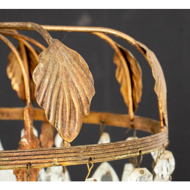 1960s Hollywood Regency Gilt Metal Ceiling Pendant 1960s For Sale - Image 5 of 8