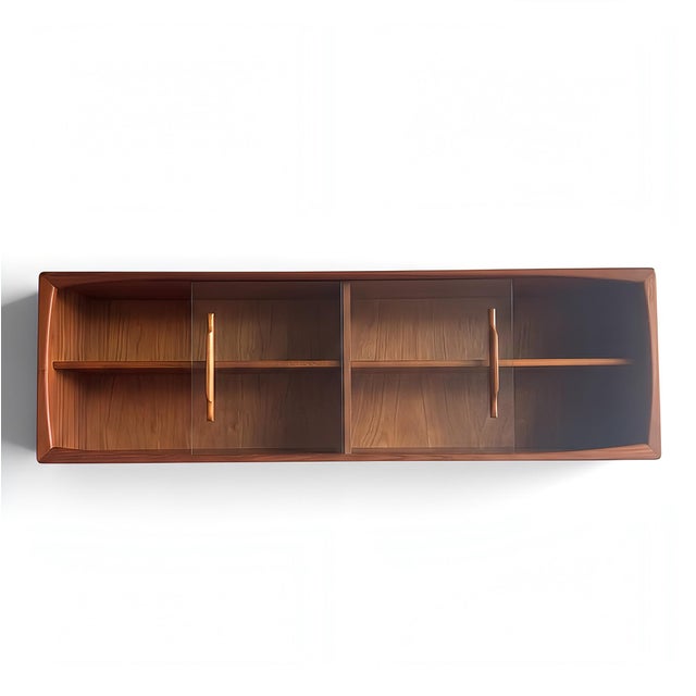 1970s Vintage Danish Teak Hanging Display Cabinet by H. P. Hansen, 1960s For Sale - Image 5 of 14
