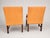 Pair of Georgian Carved Mahogany Library Armchairs in Peach Leather For Sale In Providence - Image 6 of 9