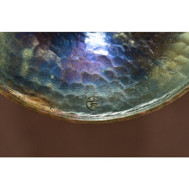 Roycroft Arts & Crafts Brass Finished Hammered Copper Candlestick For Sale - Image 11 of 14