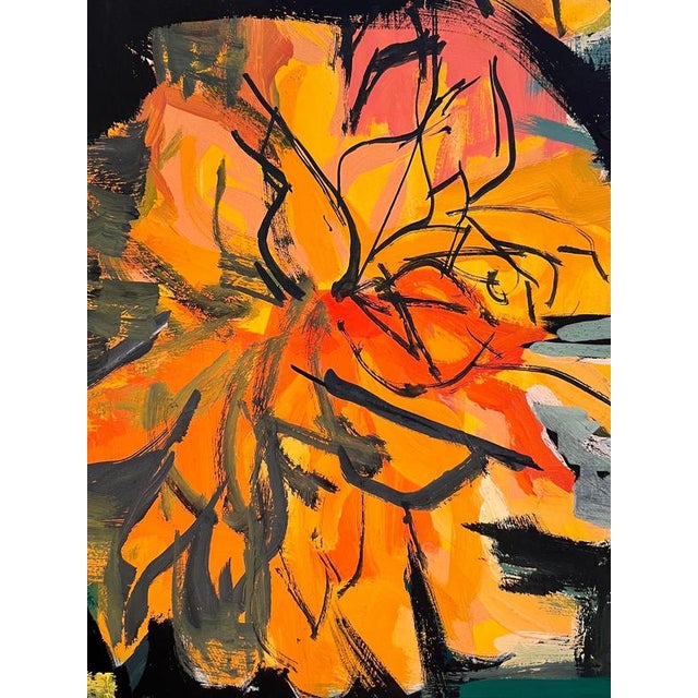 Frank Chabry, Yellow Flowers, Oil on Canvas / Paper For Sale - Image 5 of 10