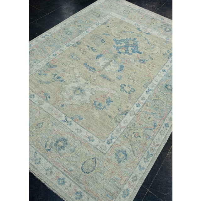 Turkish Turkish Oushak Rug 5' x 7'1" #17851 For Sale - Image 3 of 8