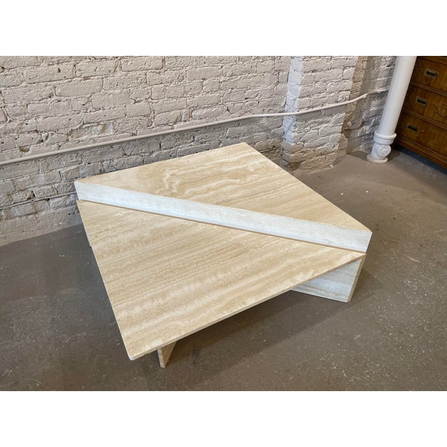 1970s Up and Up Travertine Coffee Table - Set of 2 | Chairish