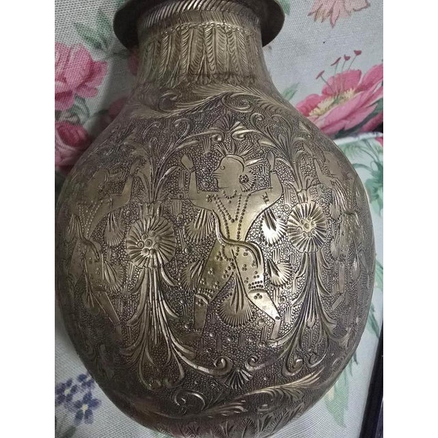 1900 - 1909 Antique Brass Vase with Figures, 19th Century For Sale - Image 5 of 10