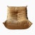 Camel Brown Leather Togo Lounge Chair and Pouf by Michel Ducaroy for Ligne Roset, Set of 2 For Sale - Image 6 of 6