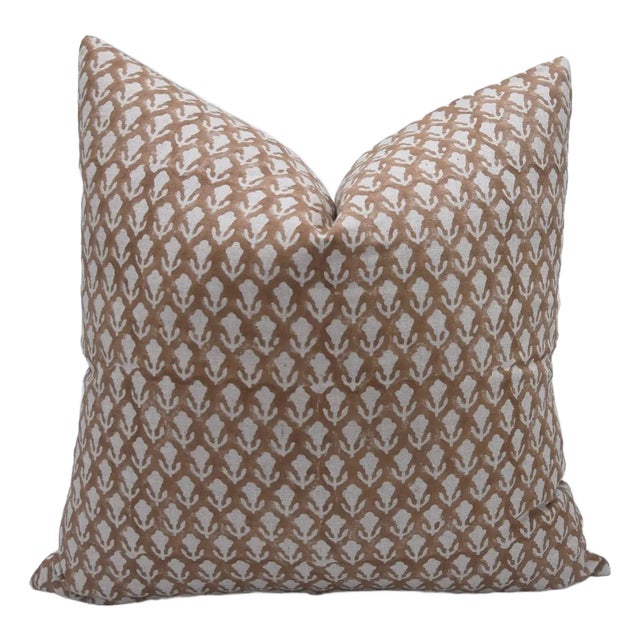 Fabdivine Artistic Cushion Cover 14x20 Inch Floral Prints on Pure Linen-Trishul For Sale