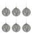 Modern Ripple Silver Christmas Ball Ornaments, Large, Set of 6 For Sale - Image 3 of 3
