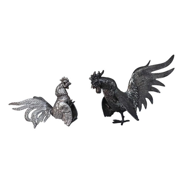 Japanese Figurines of Hen and a Rooster, 1950s, Set of 2 For Sale
