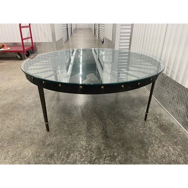Iron Le Soliel Coffee Table With Brass Studs For Sale - Image 10 of 13