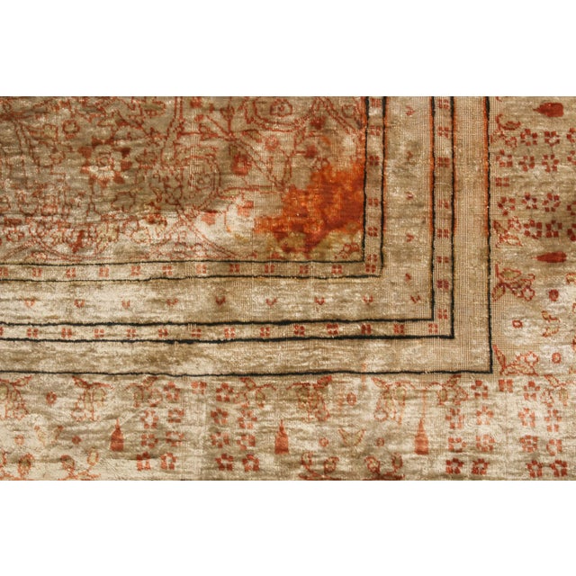 1910s 1910s Antique Tabriz Beige Brown and Blue Wool Persian Rug- 4′ × 5′9″ For Sale - Image 5 of 7