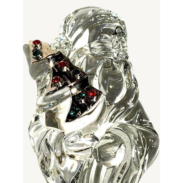 Traditional Lenox Pave Jewels Olde World Santa Crystal Figurine Germany 7" Box For Sale - Image 3 of 12