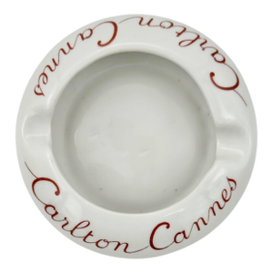 Vintage Carlton Cannes France Hotel White Porcelain Ashtray