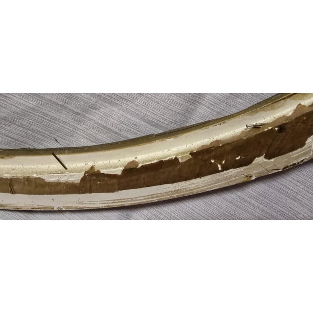 Antique Round Wood and Plaster Mirror / Picture Frame For Sale - Image 9 of 11