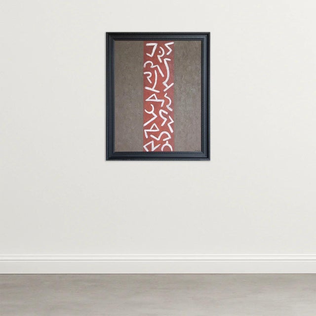 Manuel Rufi Gibert, Abstract Symbolic Composition, 1980s, Oil on Board, in Flawless conditions. Designed 1980 to 1989