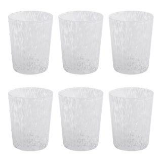 Willa Speckled Glass Tumblers - White, Set of 6 For Sale