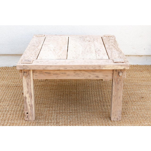 1960s Bleached Teak Coastal Rustic Coffee Table For Sale - Image 5 of 18