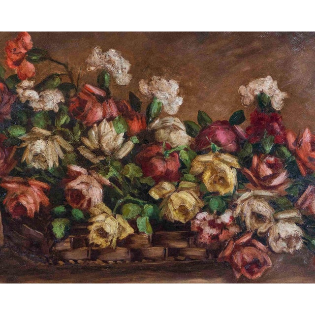 Mid 20th Century Ivan Gorini, Still Life with Flowers, Oil on Panel For Sale - Image 4 of 7