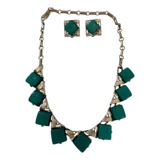 Vintage Coro Necklace and Earring Set For Sale