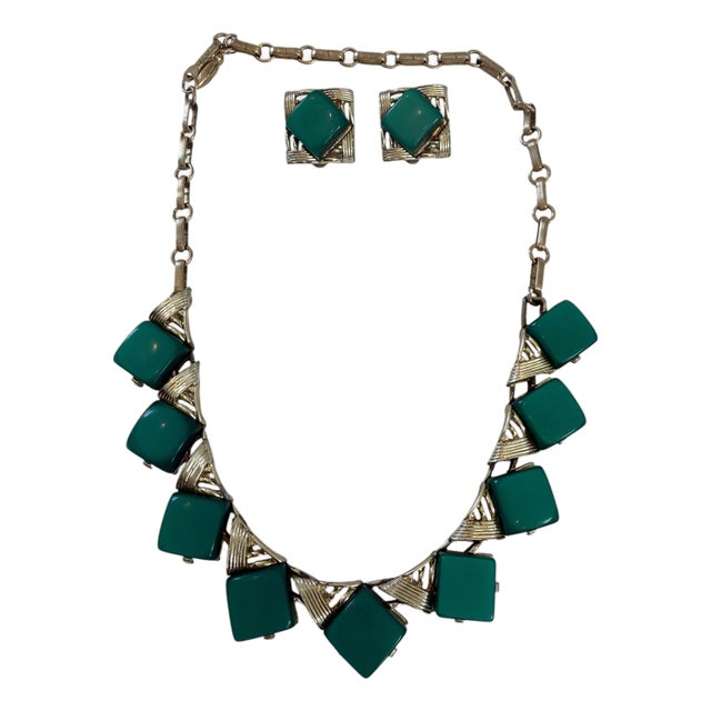 Vintage Coro Necklace and Earring Set For Sale