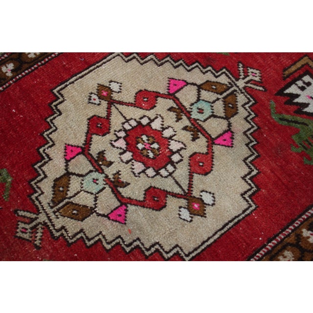 1990s Turkish Red Medallion Doormat For Sale - Image 11 of 13