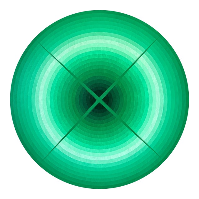 Contemporary Abstract Acrylic on Italian Poplar Board "Light Interaction (Emerald)" by Andy Harwood For Sale