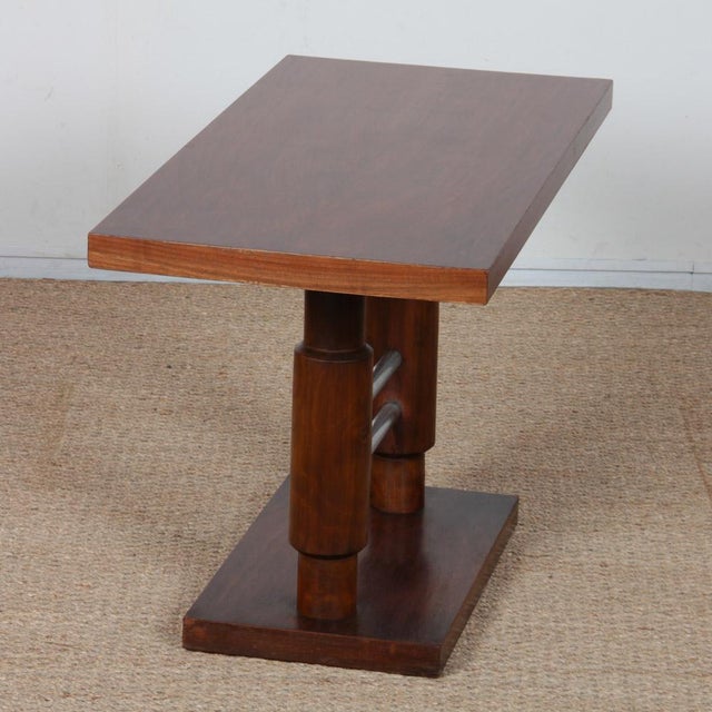 Modern Coffee Table in Wood and Chromed Metal, 1930 For Sale - Image 4 of 7