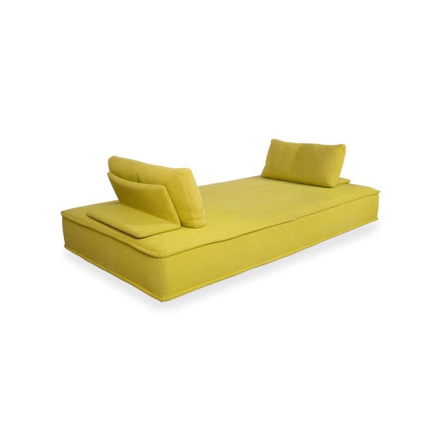 Escapade Fabric Three-Seater Yellow Green Sofa by Roche Bobois For Sale - Image 6 of 11