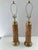 Very unusual Pair of Pencil Reed Rattan Table Lamps with Brass details . Nice height and quality , just add your favorite...