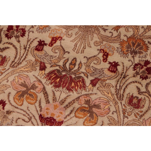 Shabby Chic Shabby Chic 1990's Pak-Persian Taupe/Red Wool Rug - 6'2'' X 9'1'' For Sale - Image 3 of 9