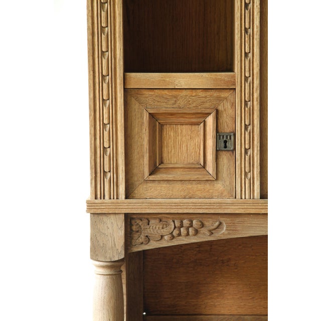Antique Danish Oak Buffet Cabinet with Crystal Glass Doors, 1850s For Sale - Image 9 of 18