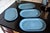 Mid-Century Modern 1970s Set of 4 Bennington Potters Vermont Blue Oval Snack Plate — #1633 — David Gil — Mid Century Modern Studio Pottery For Sale - Image 3 of 7