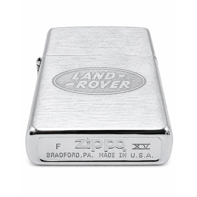 Metal Vintage Land Rover Brushed Chrome Silver Zippo Lighter For Sale - Image 7 of 11