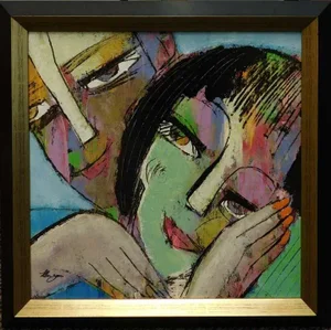 Helen Zarin Visage X40 Oil Hand Signed With Custom Framed