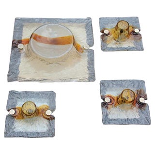 Square Murano Glass Sconces by Toni Zuccheri for Venini, 1960s, Set of 4 For Sale