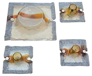Square Murano Glass Sconces by Toni Zuccheri for Venini, 1960s, Set of 4
