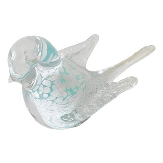 Vintage Murano Glass Bird Sculpture Glass Paperweight, 1970s For Sale
