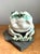 Vintage Ceramic Frog Sculpture on Stone Base For Sale - Image 4 of 14