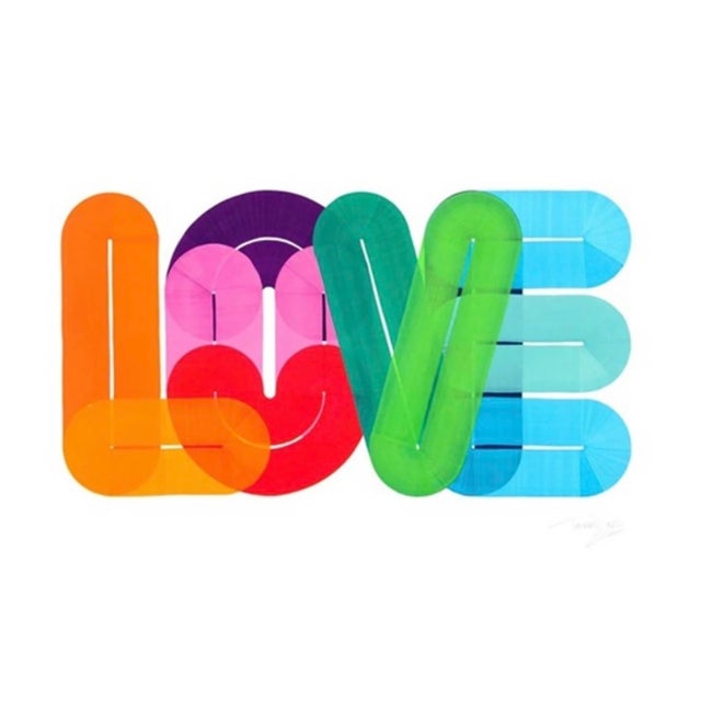 Love 2019 by Dave Towers Is a Limited Edition Giclée Print in the Artist's Iconic Vibrant Style For Sale