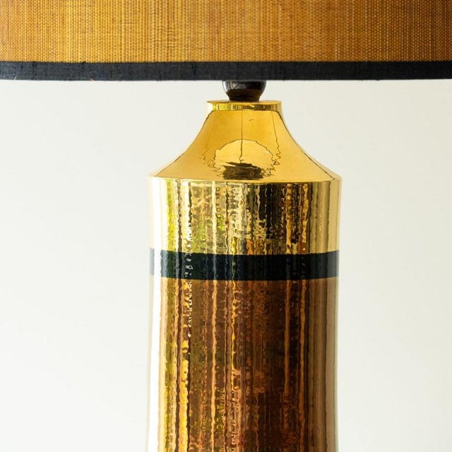 Beige Gold Warm Tones Table Lamps attributed to R. Houben, 1970 For Sale - Image 8 of 16