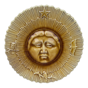 French Majolica Moon Wall Plate, Circa 1880