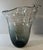Murano Casamotion Smokey Gray Art Glass Vase With Swirl Design and Ruffled Lip For Sale - Image 4 of 12