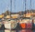 Original oil painting by Sean Wu, A dock full of sailboats