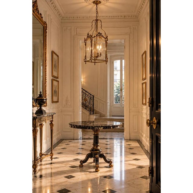 Louis XV Style Hexagonal Gilt Bronze Hall Lantern, 1800 For Sale - Image 6 of 11